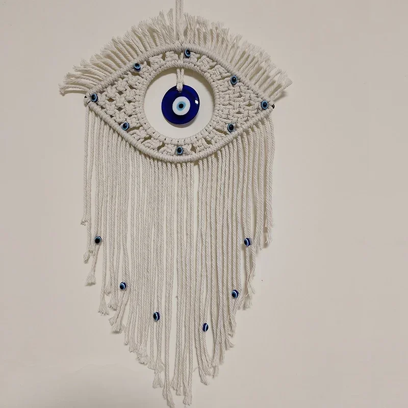 Handmade Macrame Wall Hanging Evil Eye Tapestry
