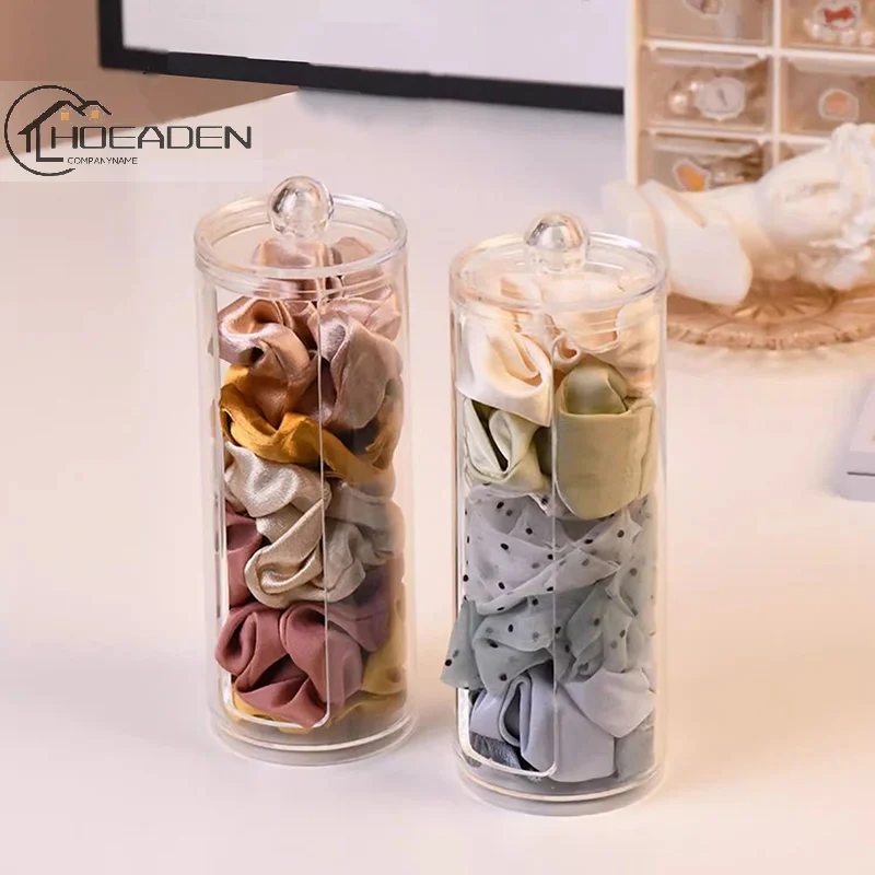 

Transparent Acrylic Hair Tie Organizer, Hair Ties Holder With Lid, Hair Tie Headband Display Organizer, Countertop Accessories