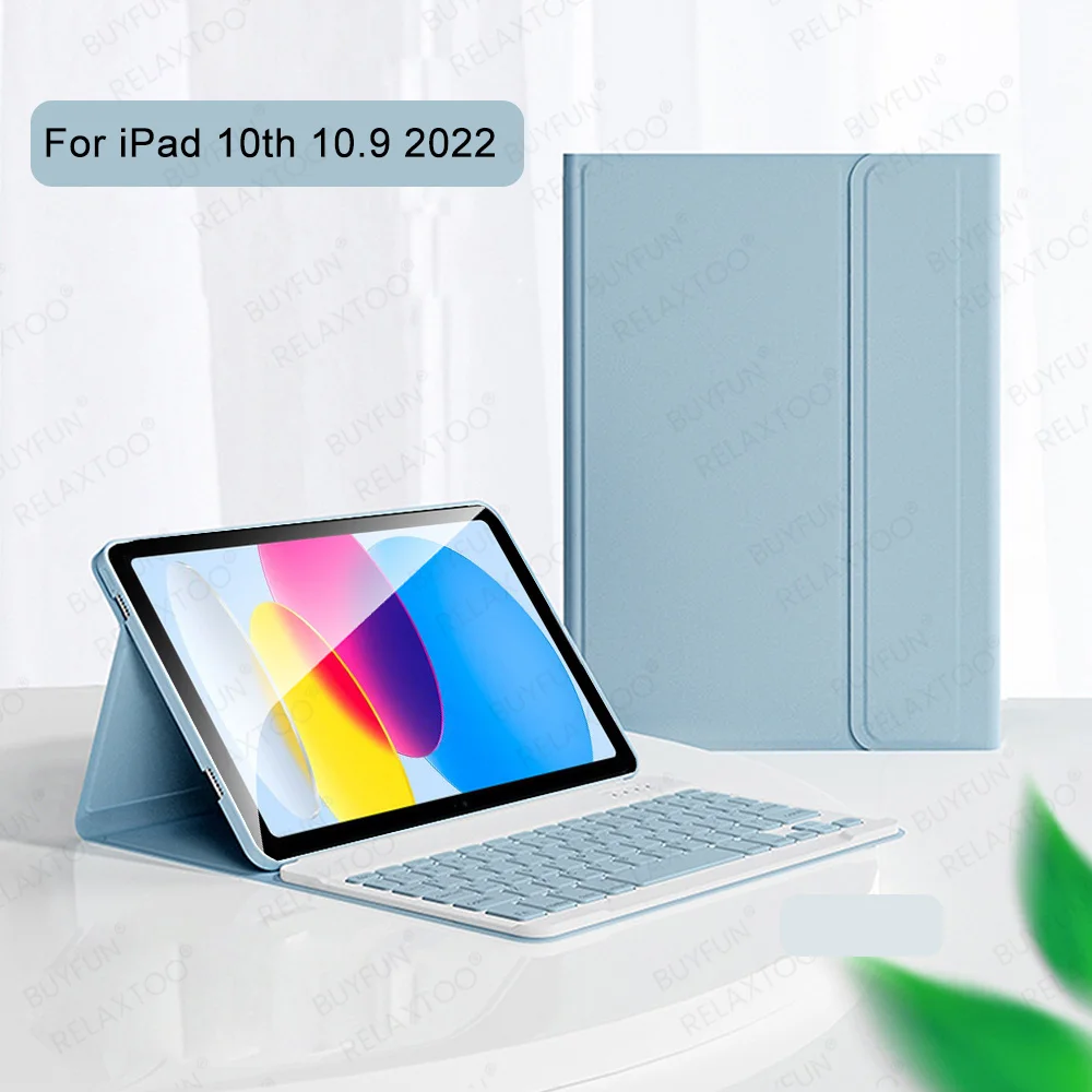 

Умный Магнитный кожаный чехол с клавиатурой для iPad 10, 10,9 дюйма, чехол для Apple iPad10 10 поколения 2022 A2757 A2696, чехол с держателем для карандашей