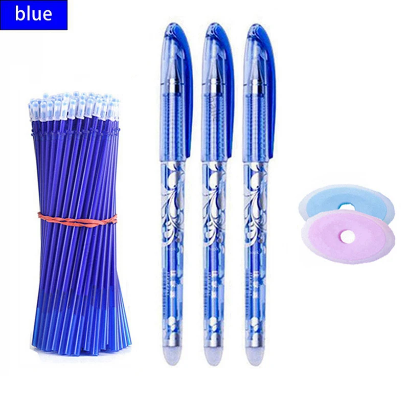 Haile 30 Pcs/set Cute Erasable Gel Pen Ballpoint Pens Rod 0.5mm Refills Blue/Black Ink Washable Handle School Writing Supplies