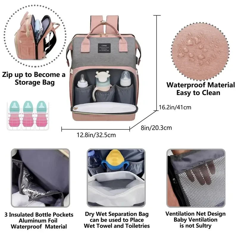 Mommy bag shoulder bag baby diaper folding crib sunshade mosquito net baby stroller hanging travel outdoor shoulder bag travel bag diaper bag maternity bag diaper backpack stroller organizer bags crib storage bag diaper pouch canvas shoulder bag