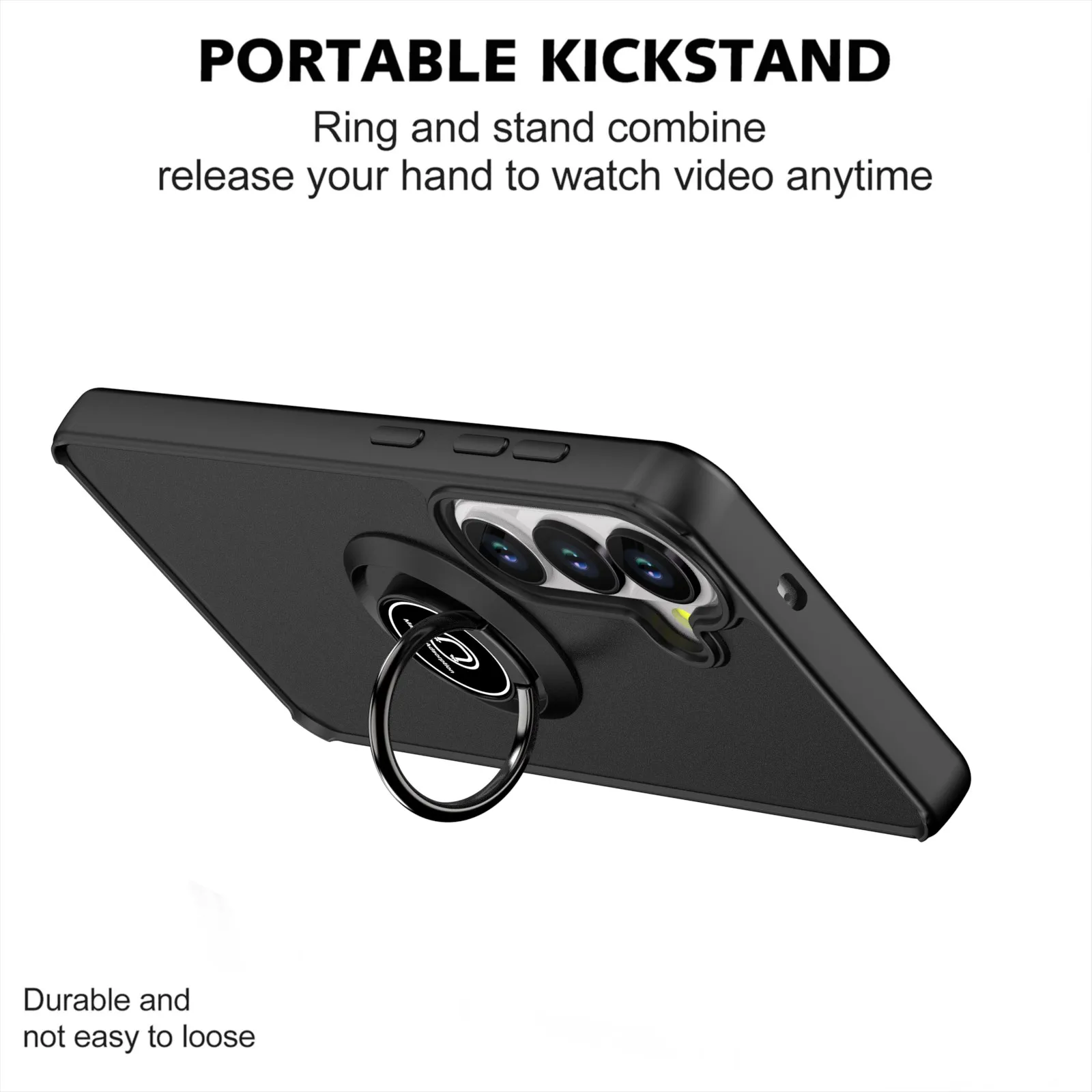 Magnetic Ring Holder Armor Matte Phone Case with Bracket Cover
