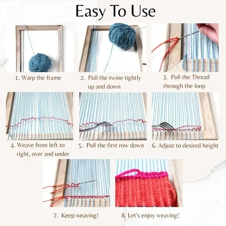 Wooden Weaving Loom Starter Kit Hand-Woven DIY Woven Set Household Tapestry Scarf Multifunctional Loom Sewing Machine weaving tools knitting loom