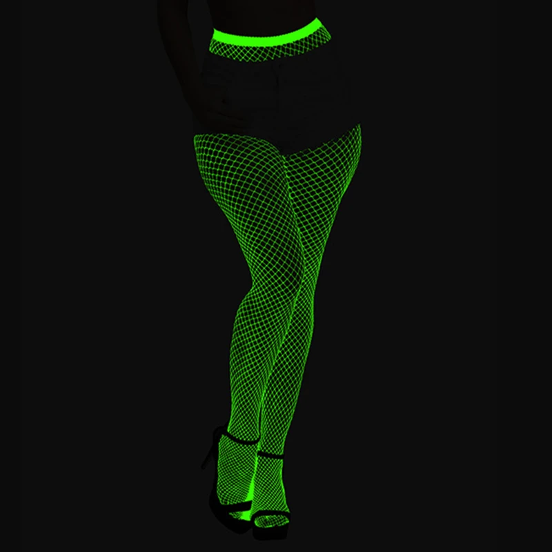 2023 neue Erwachsene Frauen Sexy Leuchtende Fishnet Bodystocking Erotische Glow In The Dark Aushöhlen Durchsichtig Strumpfhosen Dessous Kleidung 1