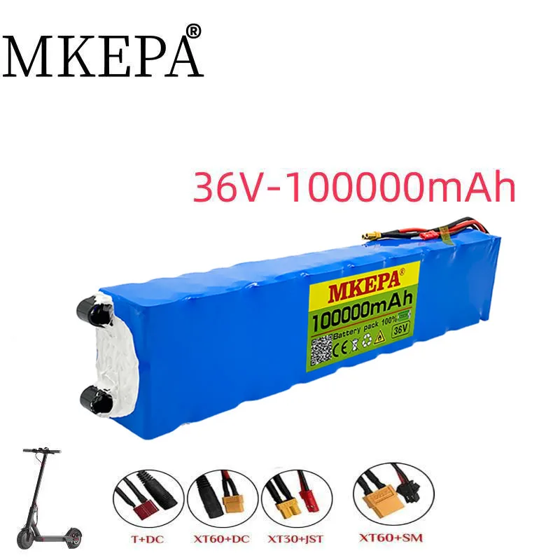 

36V10S3P 100Ah 18650 Lithium Battery Pack 600W 42V for Xiaomi M365 Pro Ebike Bicycle Scooter Inside with 20A BMS XT60 and T PLUG