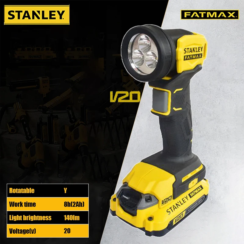 

Портативный поворотный перезаряжаемый фонарь Stanley SCL020, 20 в, 140 лм