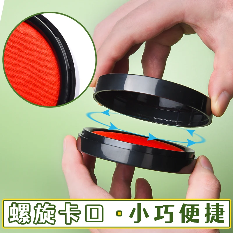 M&G Stationery Φ80mm Transparent Round Financial Second Dry Ink Holder Office Supplies Red Ink Stamping Pad