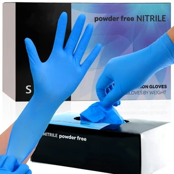 20/50/100PCS Guanti in nitrile blu Guanti da lavoro di sicurezza industriale monouso non sterili per guanti per la pulizia della cucina del tatuaggio di bellezza