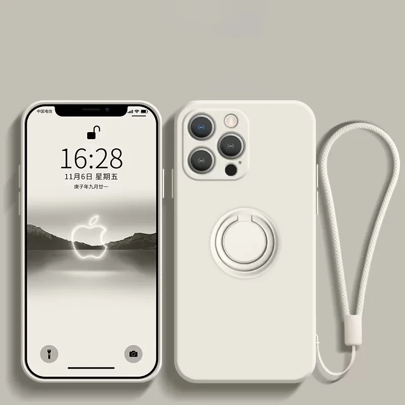 Magnetic Liquid Silicone Case with 360° Finger Ring Holder