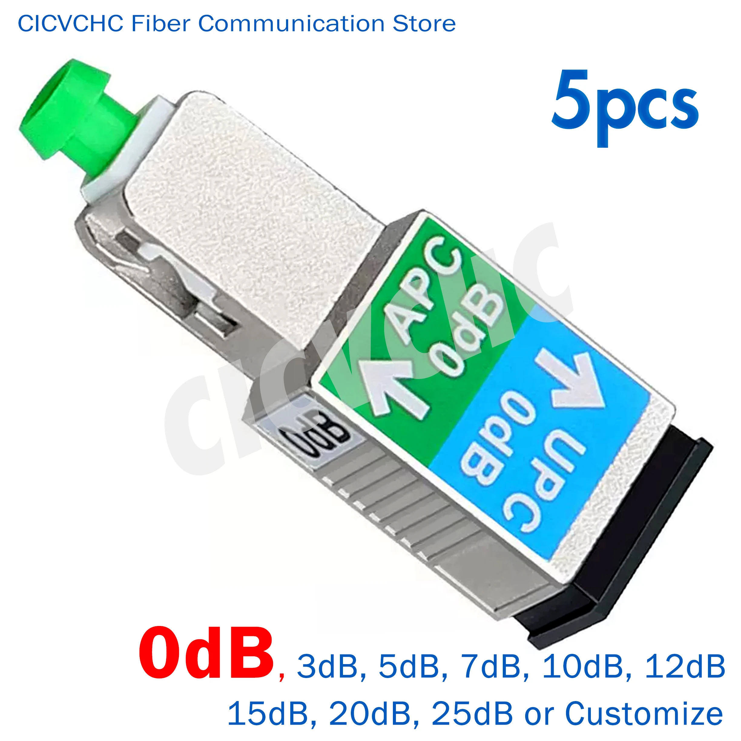 

5pcs SC/APC(Male)-SC/UPC(Female) Attenuators (0, 1 to 25dB)/Fixed/Plug-in type /Fiber Optical