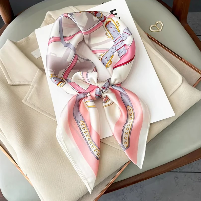 Silk Scarf 70*70cm Square Hairband Neckerchief Hijab Headband Foulard Bag Ribbons silk scarf