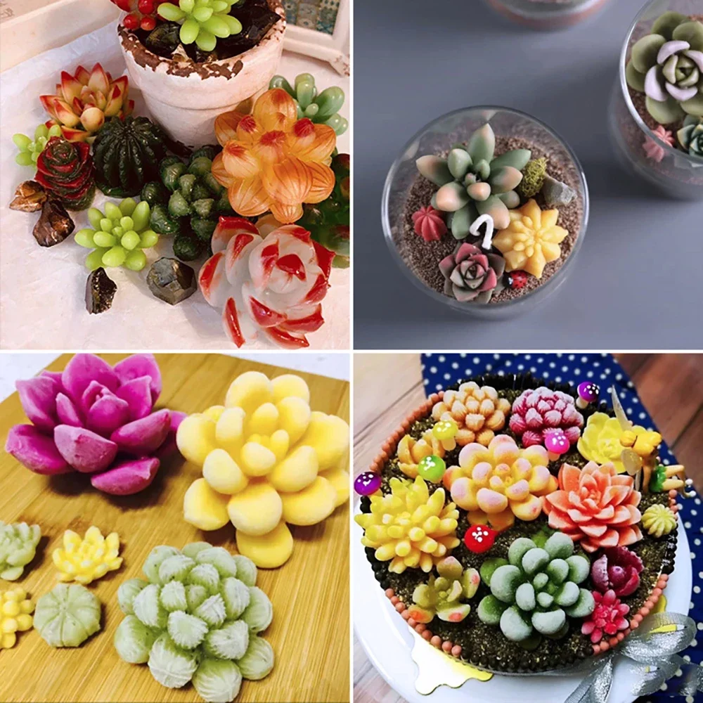 8 Styles Succulent Plants Silicone Candle Mold Handmade 3D Aromatherapy Soap Gypsum Wax Concrete Mould Candle Making Supplies