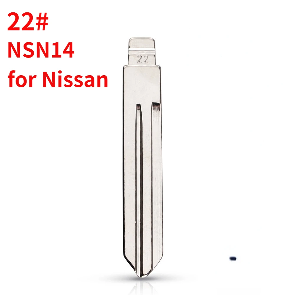 

10pcs Uncut Flip Metal Key Blade 22# NSN14 for Nissan Sunny Tiida Teana for KD Keydiy Xhorse VVDI Remotes Universal No.22