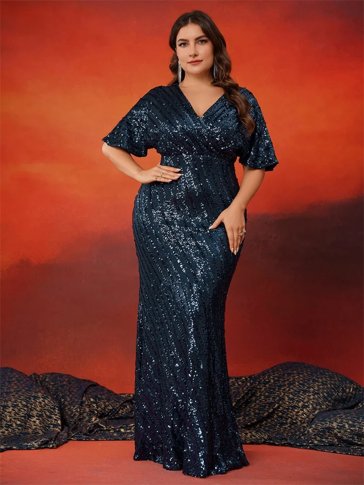 sachin and babi light blue dress Alex Evenings Embellished Chiffon Gown In Navy