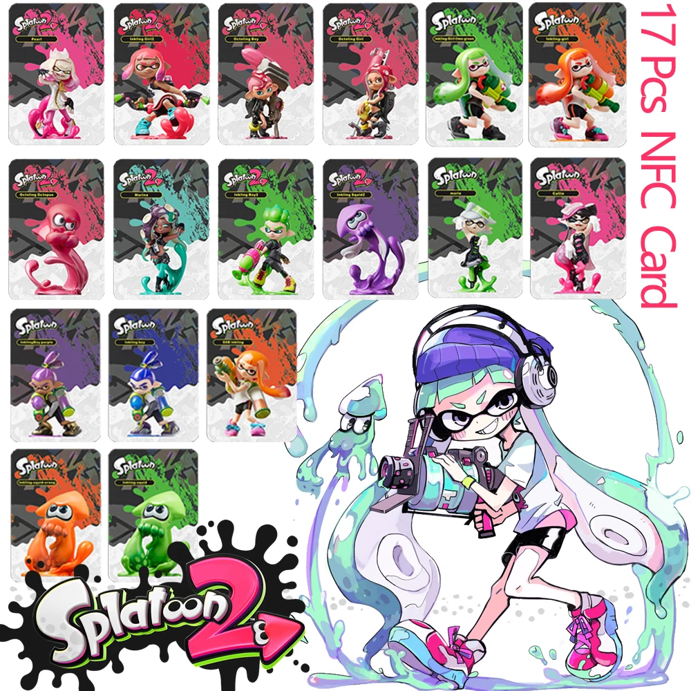 Amiibo Games Splatoon NFC Cards 17pcs 3 2 1 New Pattern Tags NFC Collectio  Game Card Box for NS 3DS Universal Birthday Gifts - AliExpress