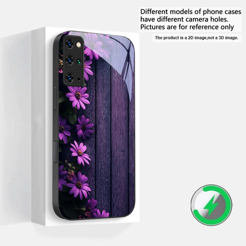 Purple Rose Floral Magsafe Glass Phone Case
