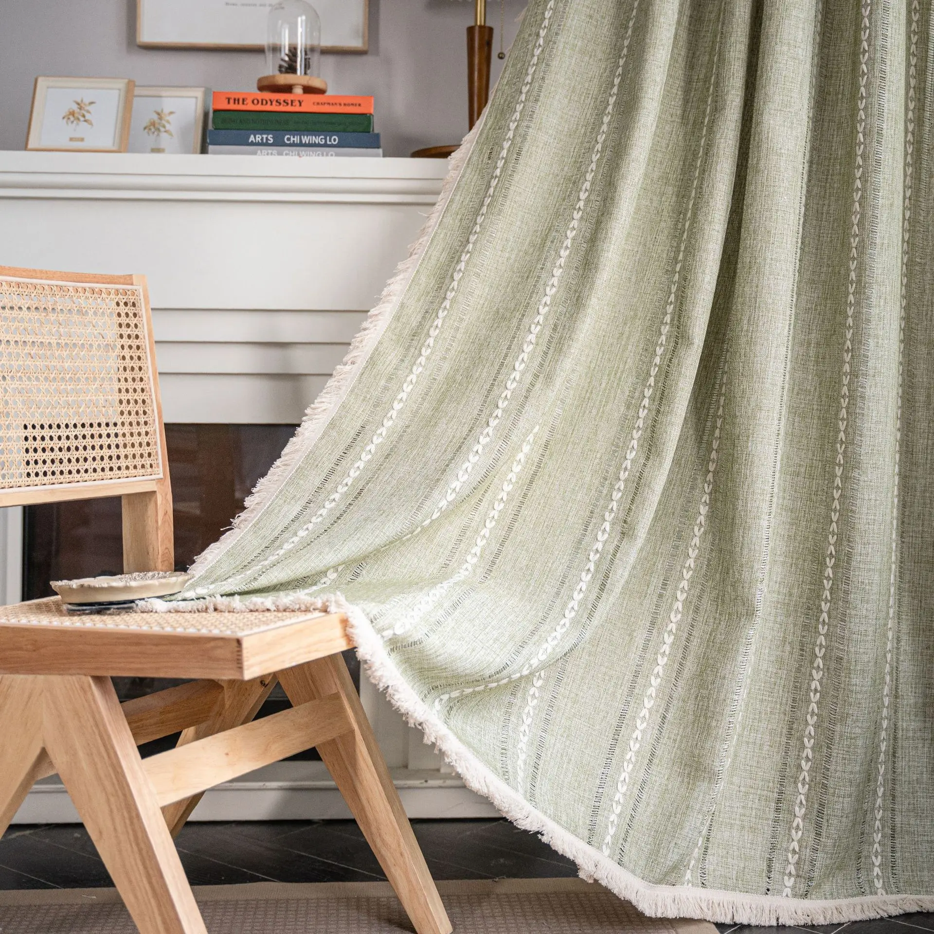 Embroideries Linen Curtains Tassels Edge 1