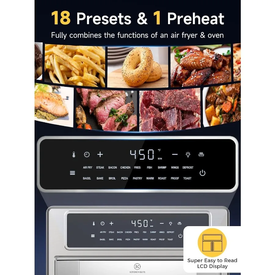 26.4 Qt Convection Oven Toaster Air Fryer Combo with 18in1 Functions Stainless Steel Countertop Appliance Featuring 4Zone Cooki 3 küchexyz.de description