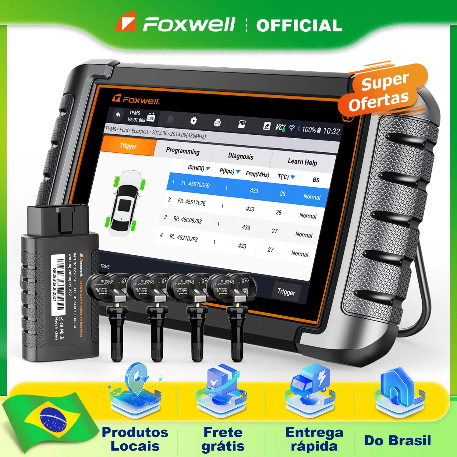 Foxwell nt809ts tpms ferramenta de programação todos os sistemas de diagnóstico bidirecional controle 30 + redefinir obd2 blueto