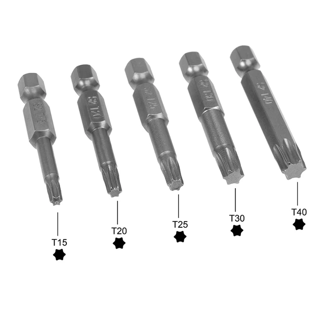 Jeu d'embouts Torx pour tournevis magnétique T15 T20 T25 T30 T40, outils  manuels à tige