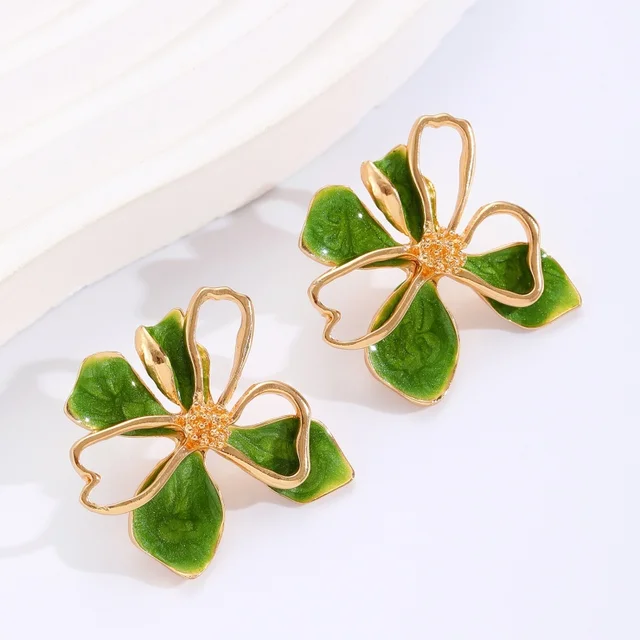 Boucles d'oreilles Vintage Double couche pétale de fleur minimaliste pour femmes, Chic coréen, fête de mariage, bijoux à la mode, cadeaux 2025