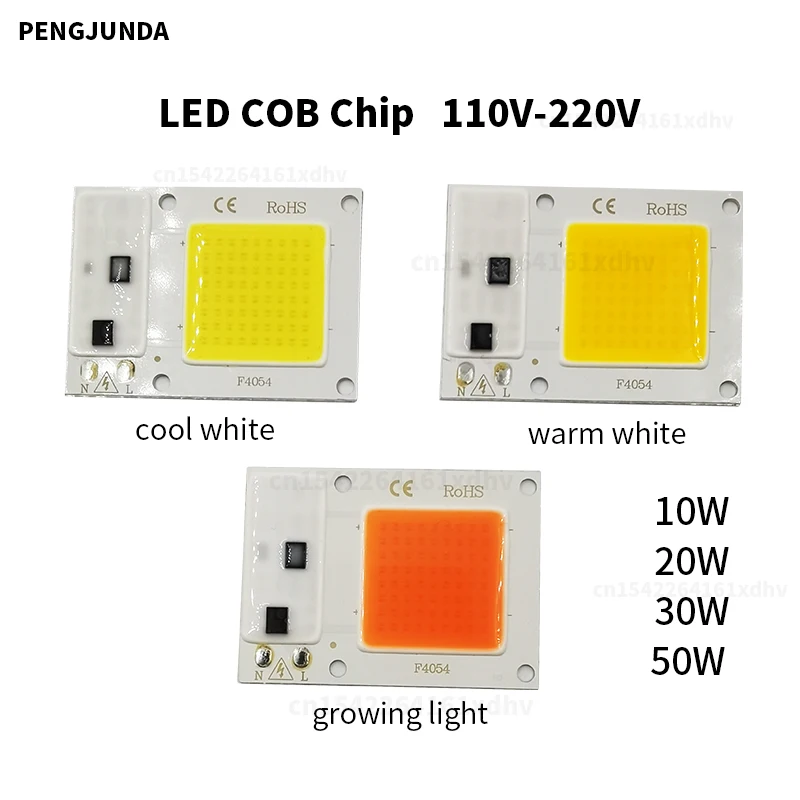 5PCS 10PCS LED Chip AC 220V 240V 10W 20W 30W 50W COB Chip LED Lamp No Need Driver For Flood Light Spotlight Outdoor DIY Lighting