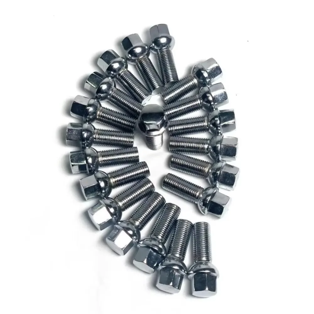 1pc M14x1.5 Extra Long Bolts Lug Bolts Hex 17mm Ball Seat Thread Lenght 23/28/31/35/40/45/50/51/55/60/63/65mm