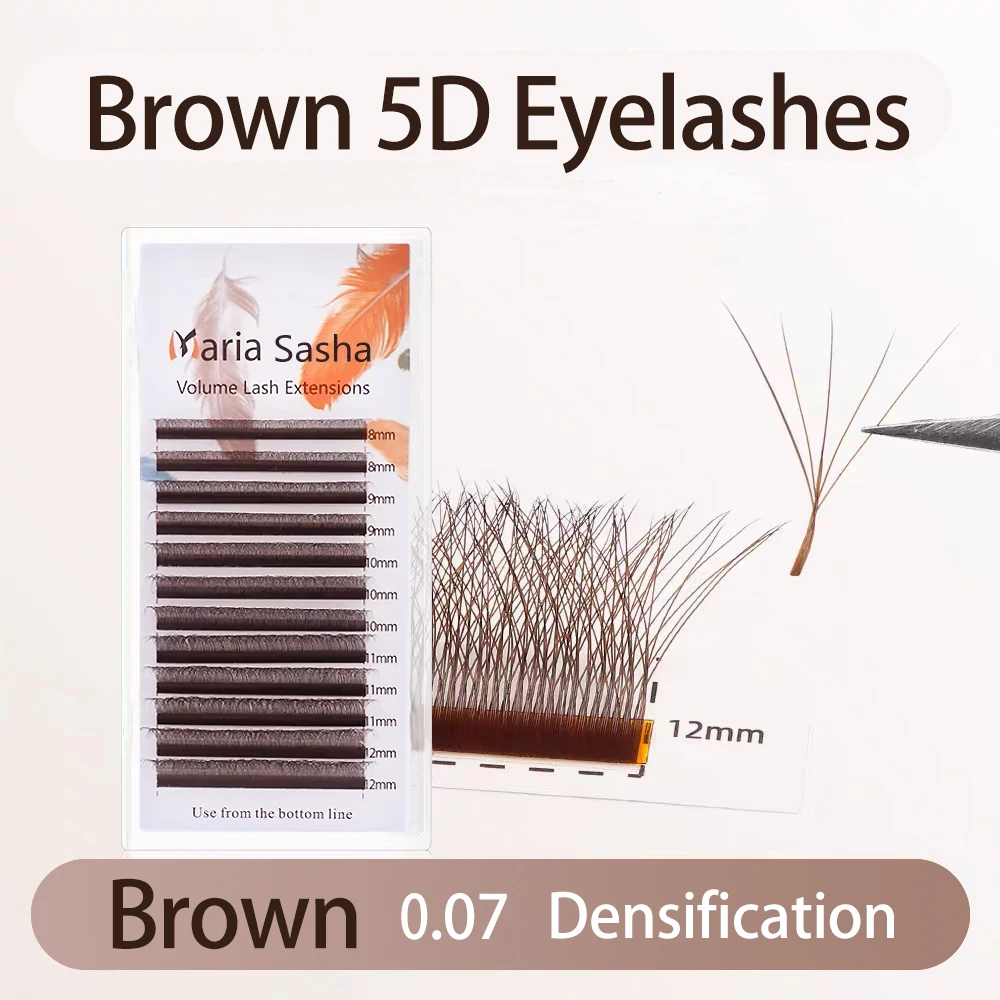MARIA Brown 5D W Shape Type Eyelash Extensions Colorful