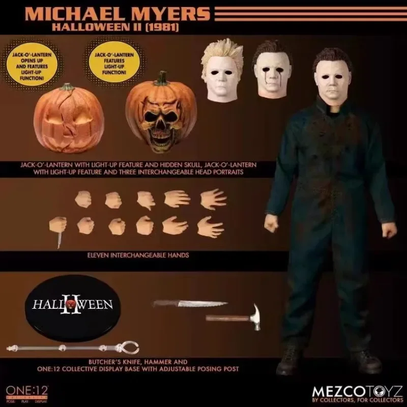 Mezco 1:12 Halloween Ii Personaggio Del Film Horror Michael Myers Action Figure Model Hand Collection Model Statue Ornament Toy Gift