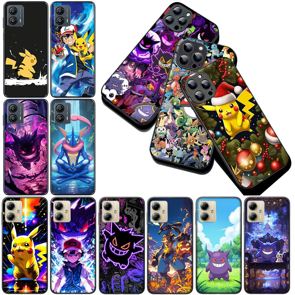 Soft Cover Phone Case with P-Pikachus and Gengar Design