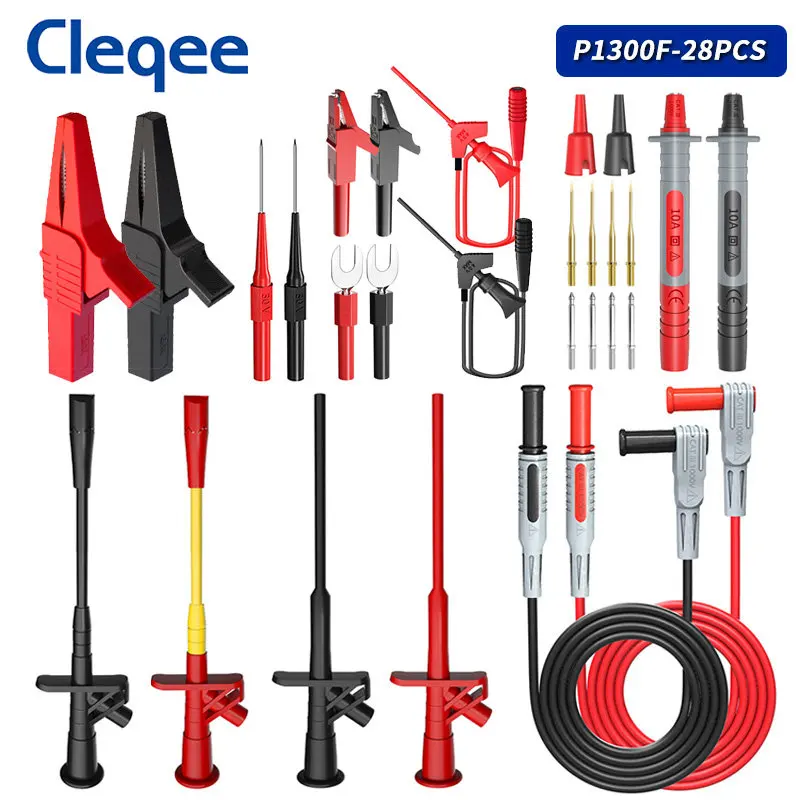 Electronic Tool Set Banana Plug Wires Test Lead Kits Cleqee Kit