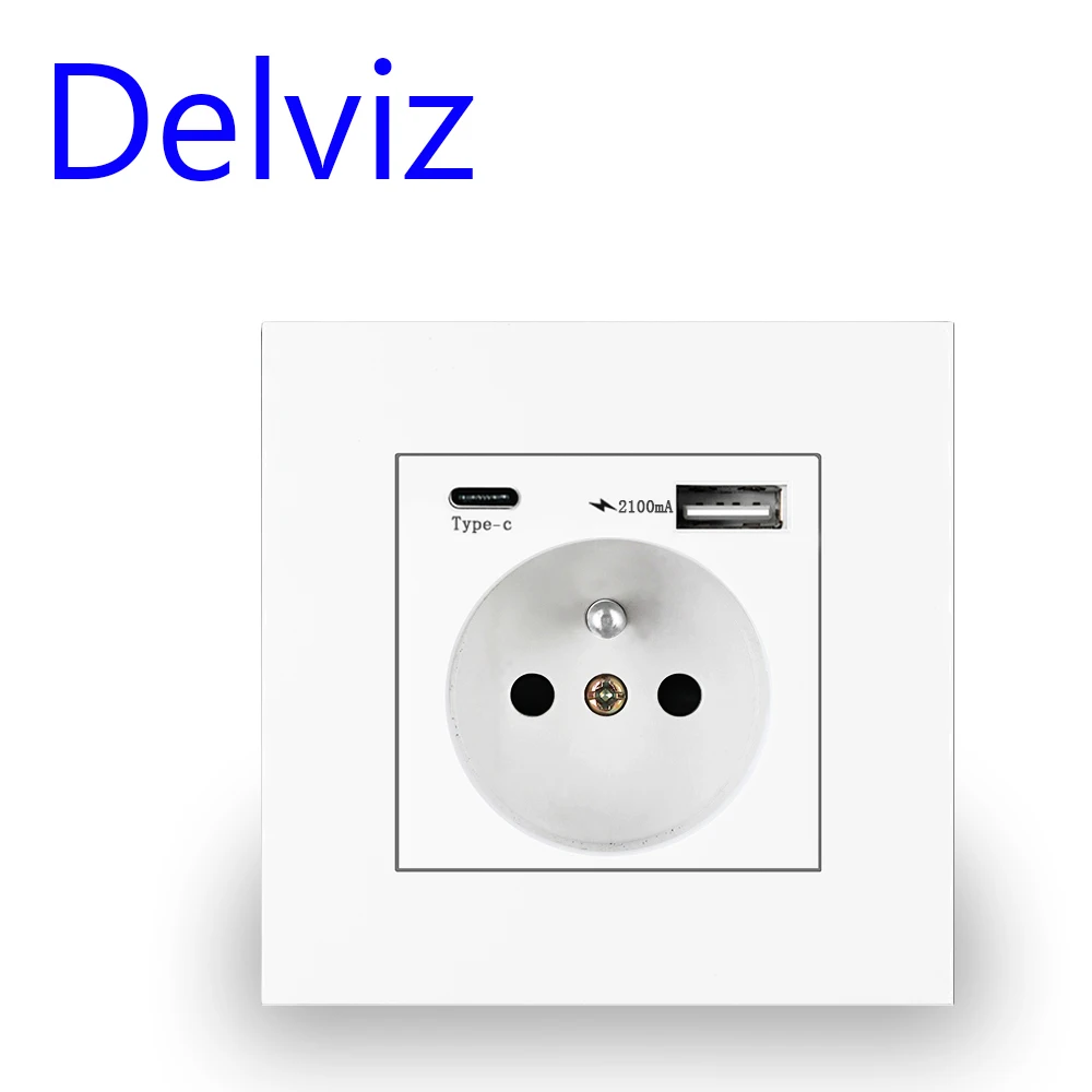 USB French standard outlet 16A for France with 1A1C 5V charging jack