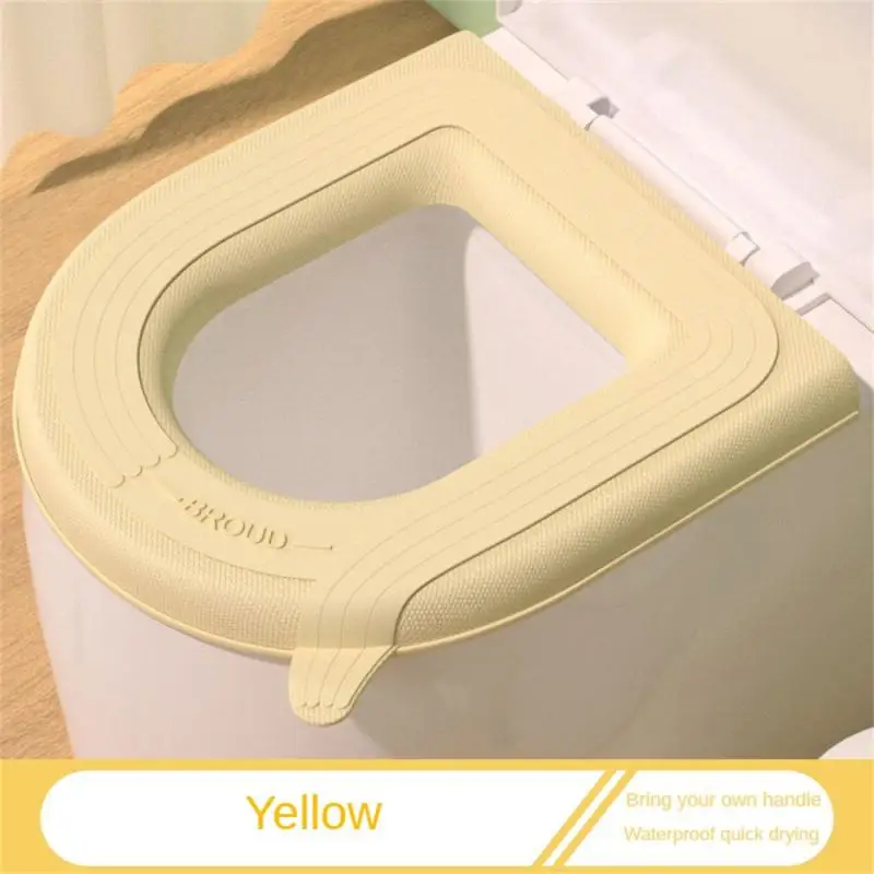 1PCS Waterproof Toilet Seat Cover Washable Sticker Bathroom Closestool Mat Universal Toilet Seat Cushion Household Toilet 6