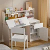 Kids Desk and Chair Set,Kids Study Desk with 3-Color Lights,Tiltable Desktop,Multi Functional Study Table for Kids 5-12 2