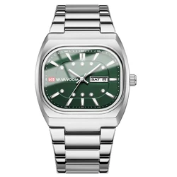 Men's Black Stainless Steel Square Quartz Analog Diving Watch - 40mm (2551 - LV - Y)