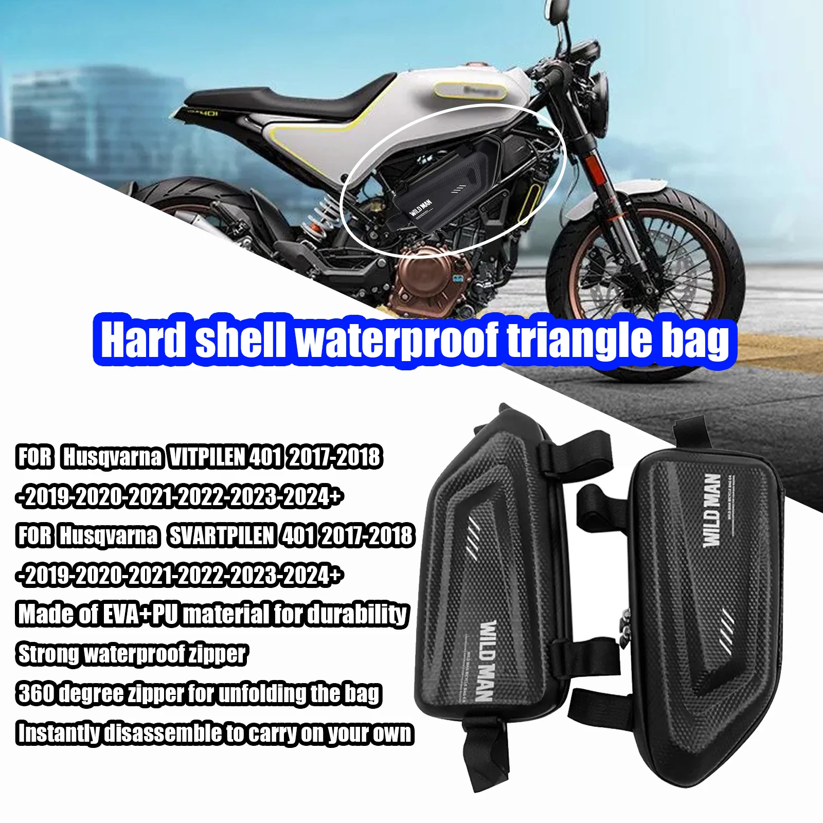 PER VITPILEN 401 SVARTPILEN 401 borsa laterale moto impermeabile borsa laterale triangolare borsa rigidaAccessori_voghion.com