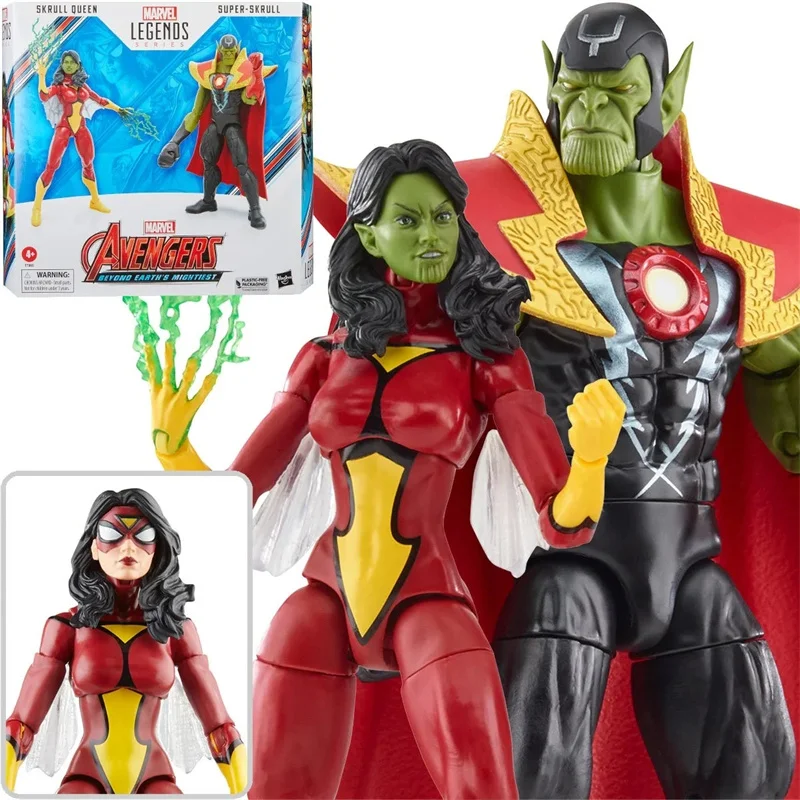 

Hasbro Original Avengers 60th Anniversary Marvel Legends Skrull Queen and Super-Skrull 6-Inch Action Figures