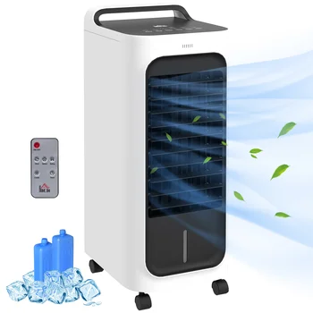 HOMCOM Mobile Air Cooler for Home Office, with Oscillation, Ice Packs 7