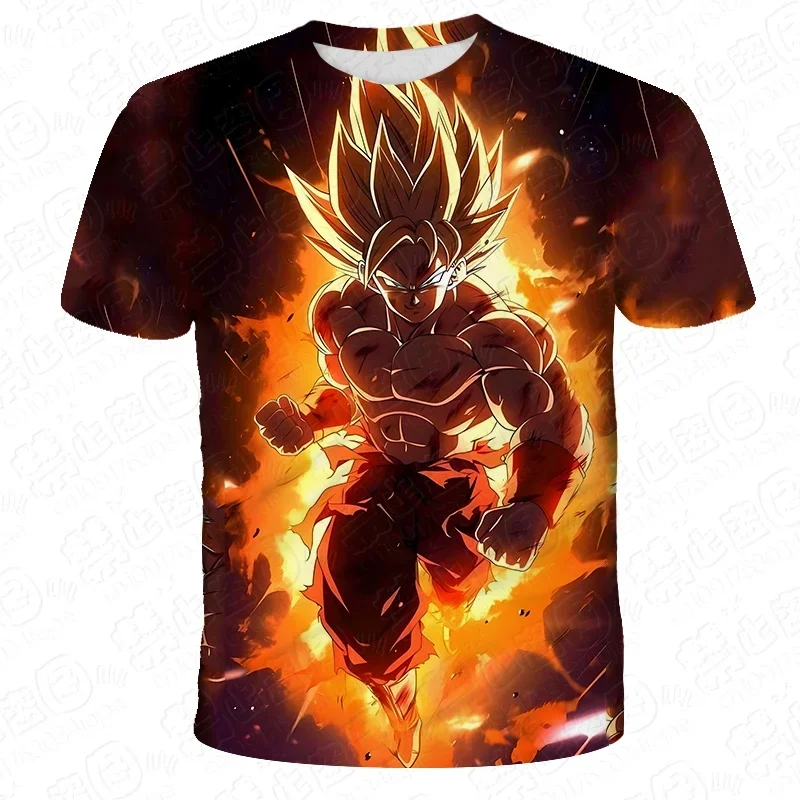 Anime Dragon Ball Son Goku 3D Print Kids T Shirt Summer Fashion Casual T-shirt Boy Girl Unisex Comfortable Short-sleeved Shirts