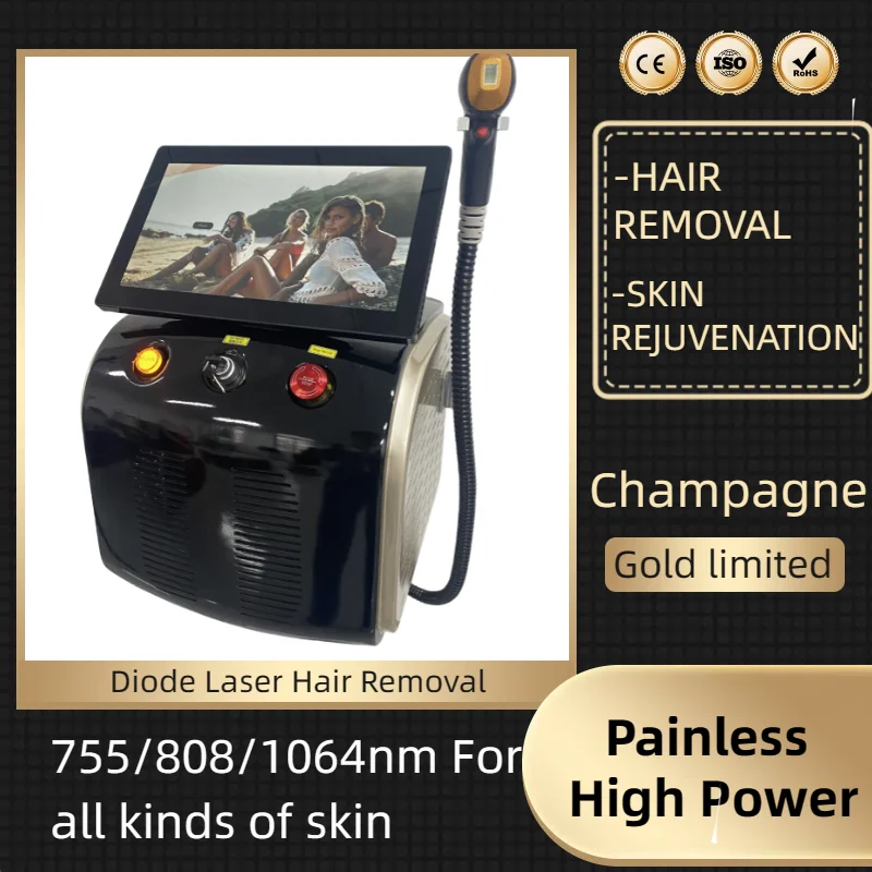 

New 2000W 808 755 1064 Nanometer Diode Laser Hair Removal Machine Hair Removal Beauty Instrument Ice Titanium Device For Salon