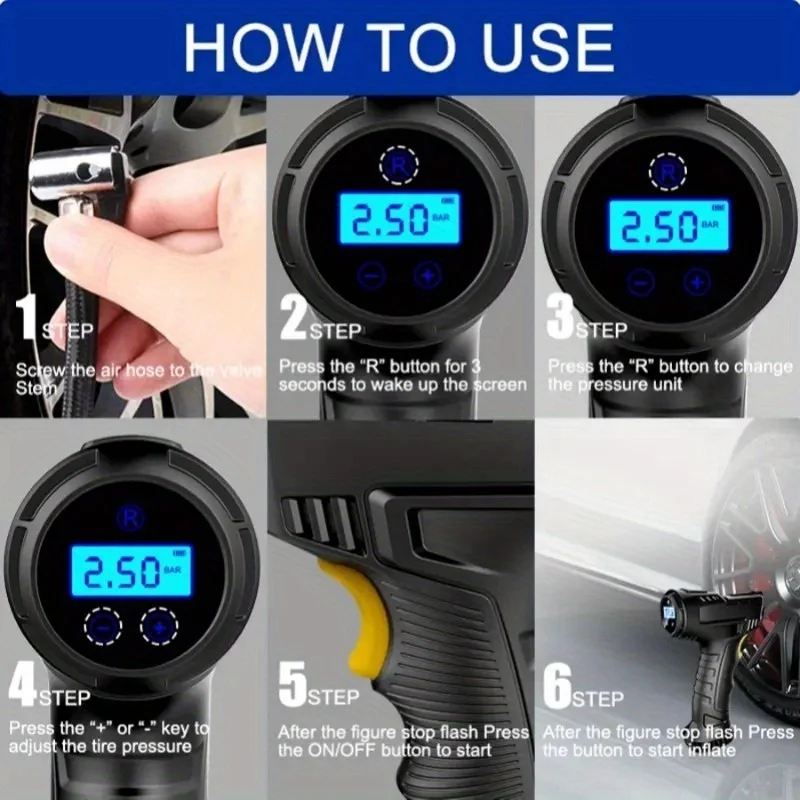 Wireless charging car handheld smart home car electric portable tire air pump burst air pump