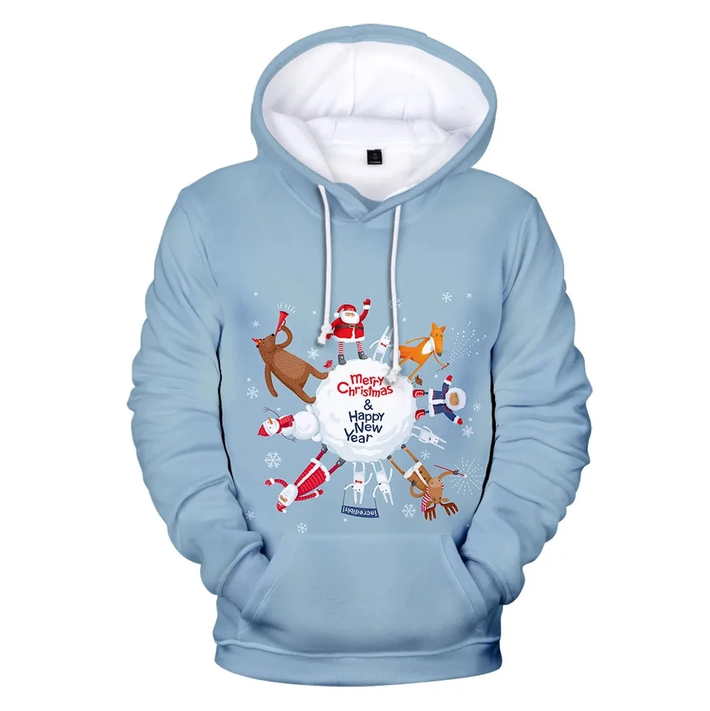 New arrival 3d printed happy christmas hoodies men women sweater pullovers autumn hip hop hoodie hooded boys girls casual workou