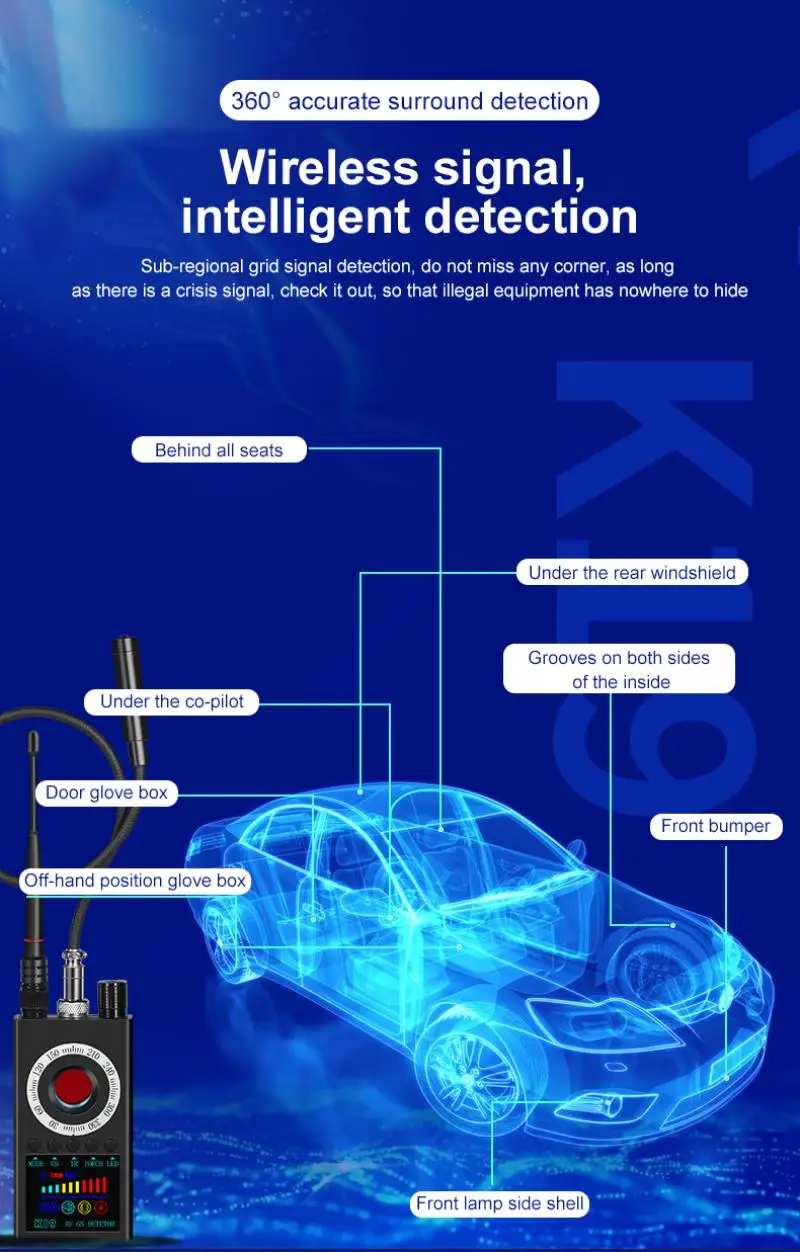 K19 detector with antenna attached on a table