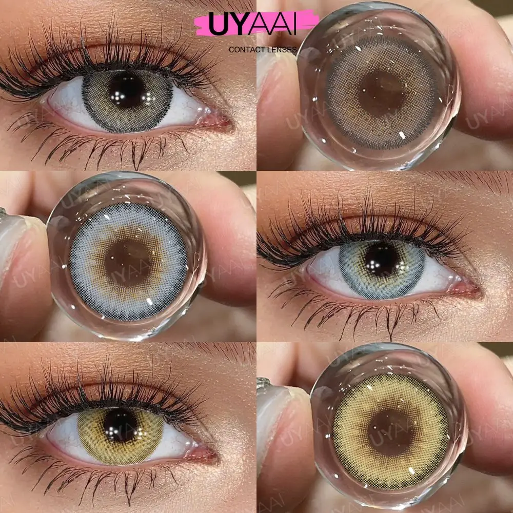 Contact Lenses 1Pair Contacts Lenses Yearly Soft Comfort Makeup Beauty LA Girl Series Blue Contacts Brown Eyes Colored Health Soft