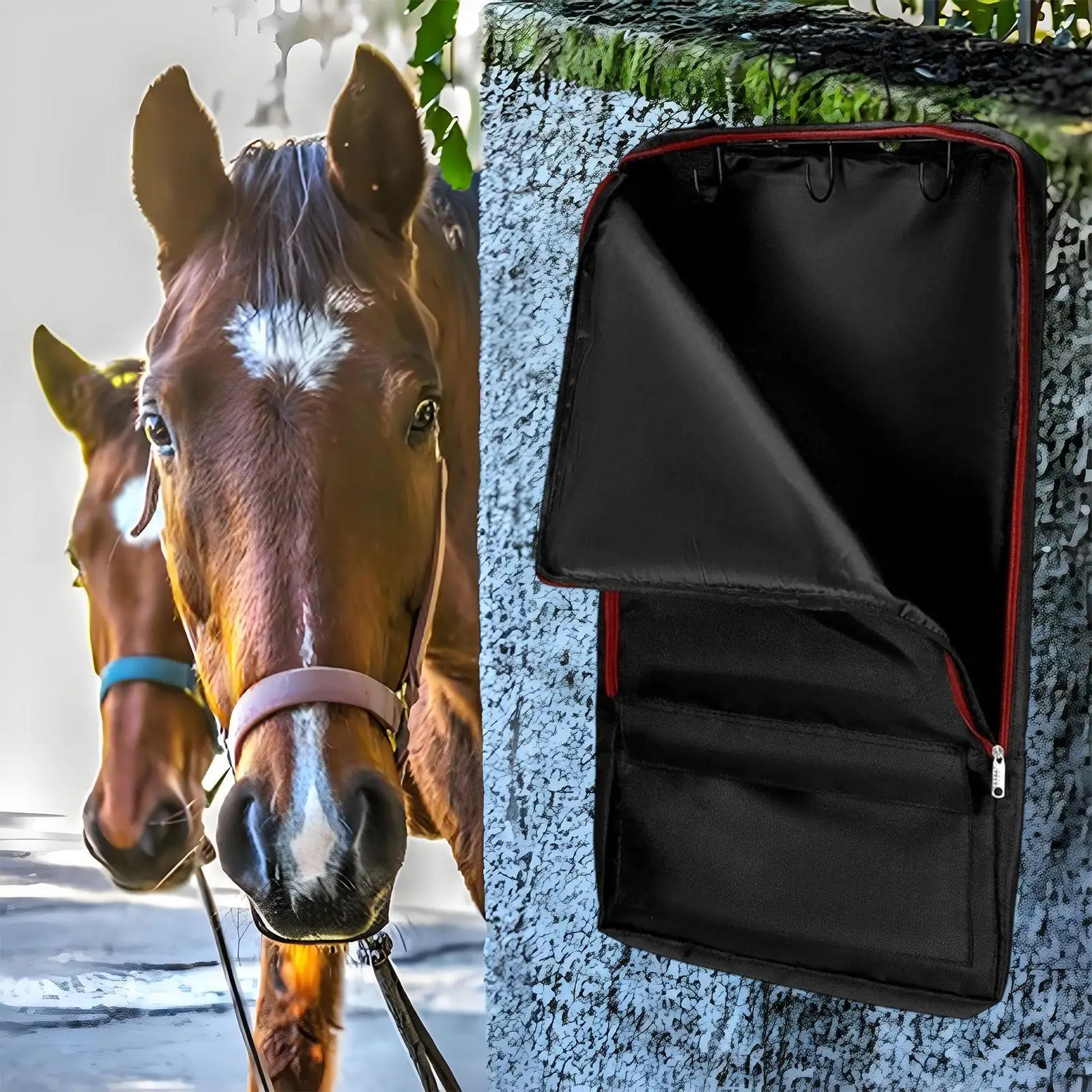 Bridle Bag for Horses with Hooks Portable Gift Waterproof Storage Tote for Reins