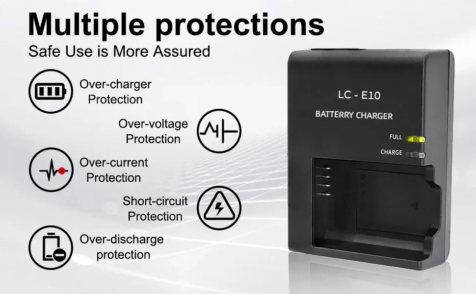 KUTOU New LC-E10C Camera Battery Charger For Canon LP-E10 Battery EOS 1100D 1200D 1300D KISS X50 X70 X80 Rebel T3 T5 T6 Cameras