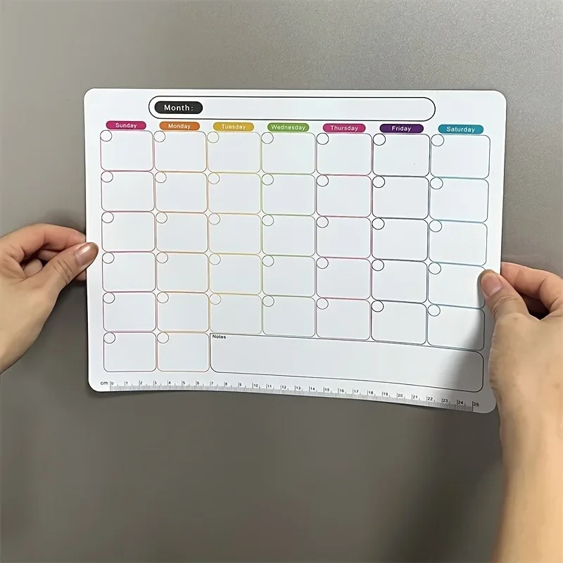 A Refrigerator Magnet ,Monthly And Weekly Planner, Magnetic Calendar Sticker, Soft Note Message Board