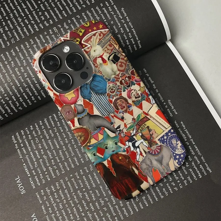 Colorful Circus Clown & Elephant Art Phone Case - Cute & Unique Design Cover