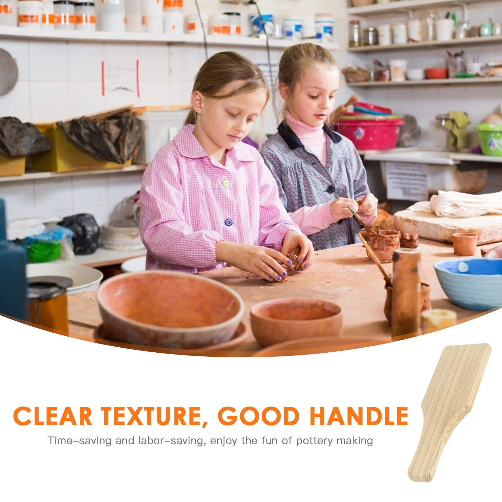 Wooden Mud Clay Paddle Tools Clay Modeling Board Smooth Paddle Flat Board Sculpture Pad Accessories