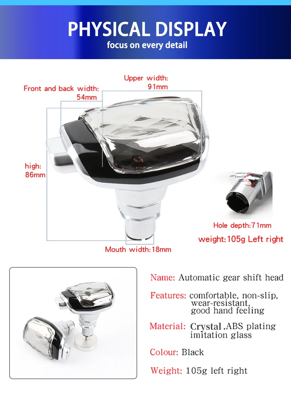 For Volvo S60 S80 V60 V70 Xc60 Xc70 Crystal Car Automatic Accessories Gear Stick